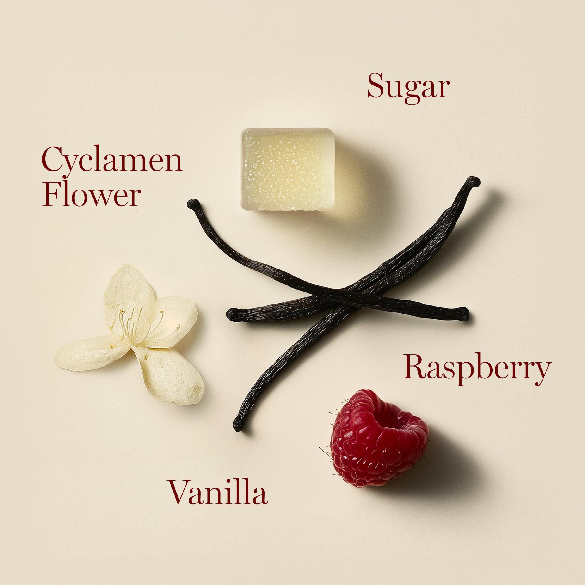 Maison Louis Marie Fleur de Vanille raspberry note close-up evokes fresh berry top note.
