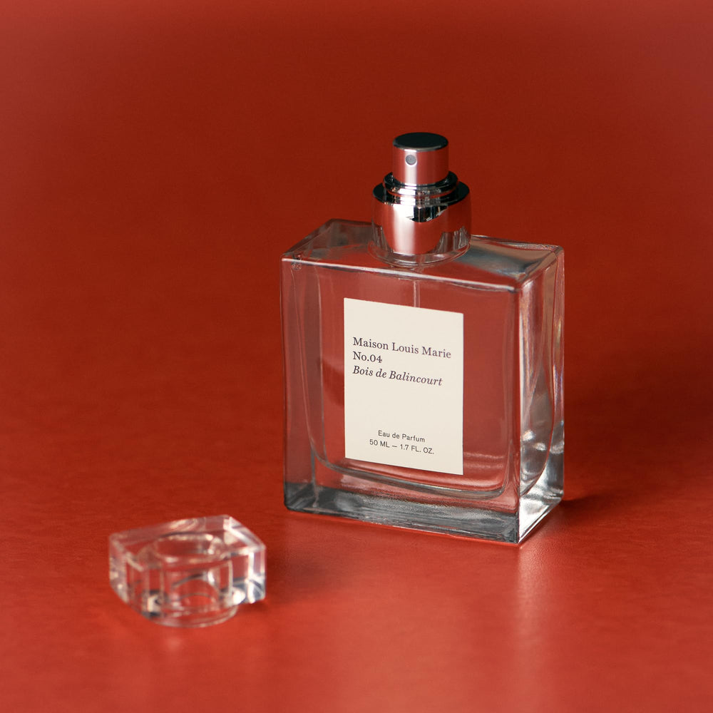 Maison Louis Marie No.04 Bois de Balincourt amber wood base suggests lasting allure