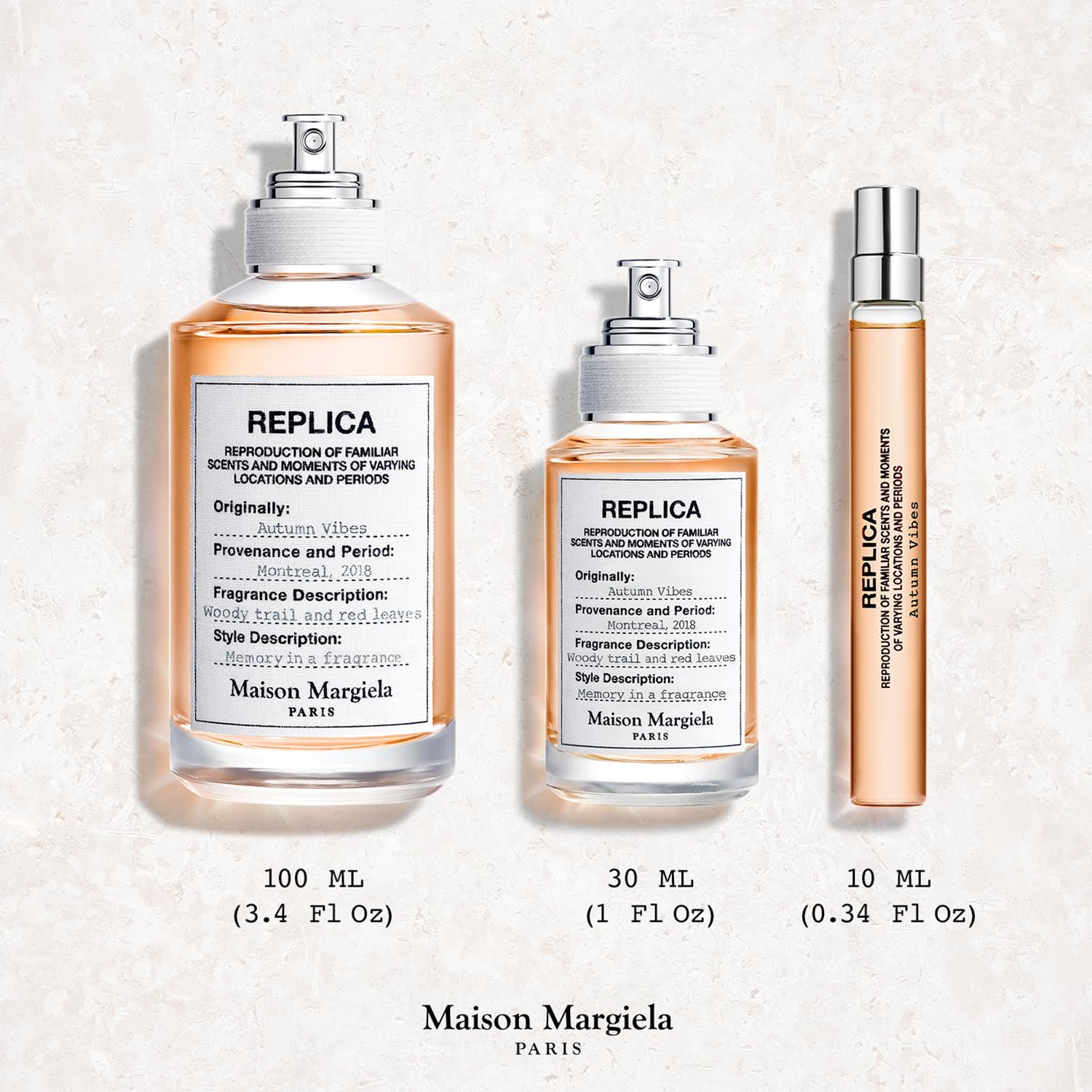 Maison Margiela Replica Autumn Vibes moss-accord scene emphasizes earthy, damp mood for forest vibes.