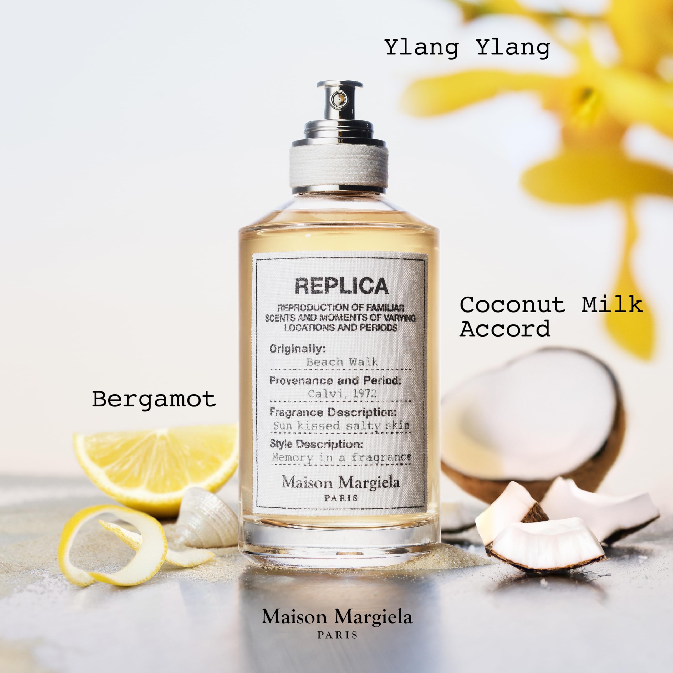 Maison Margiela Beachwalk on a sun-kissed beach scene evokes summer memory and light freshness.