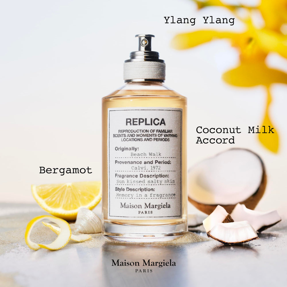 Maison Margiela Beachwalk on a sun-kissed beach scene evokes summer memory and light freshness.