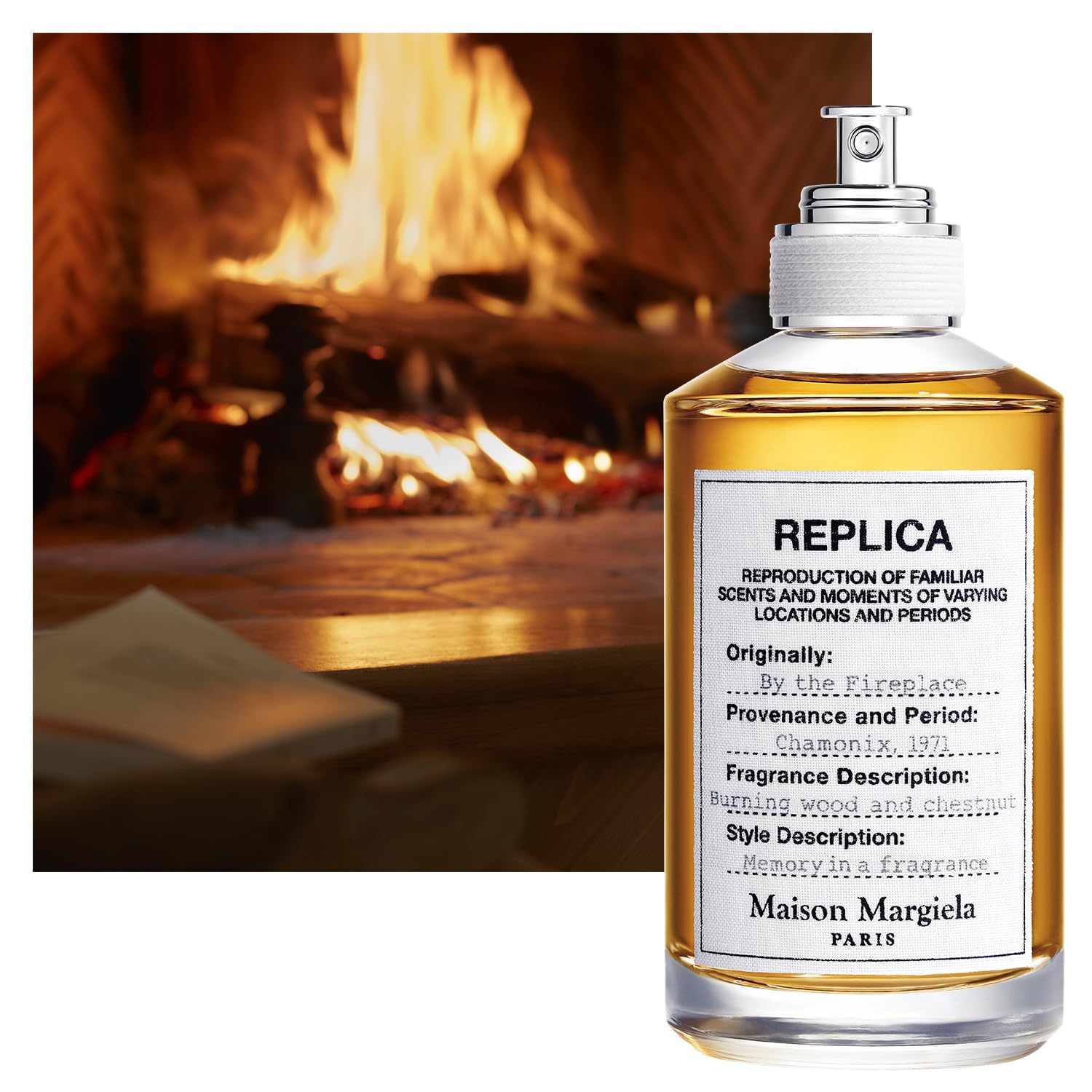 Maison Margiela Replica By the Fireplace box highlights premium packaging for gifting moments.