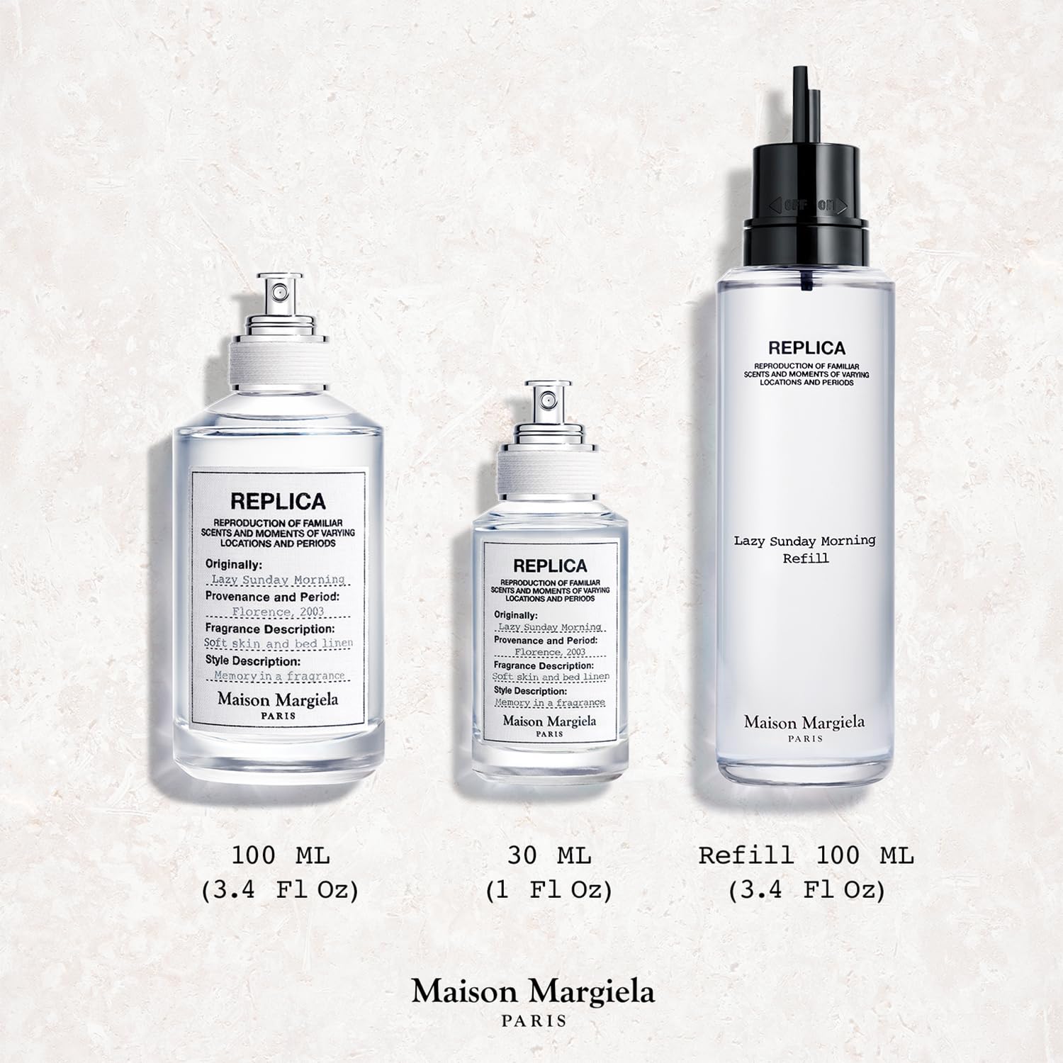 Soft sunlit bottle setup conveying a relaxed Sunday morning mood with Margiela fragrance.