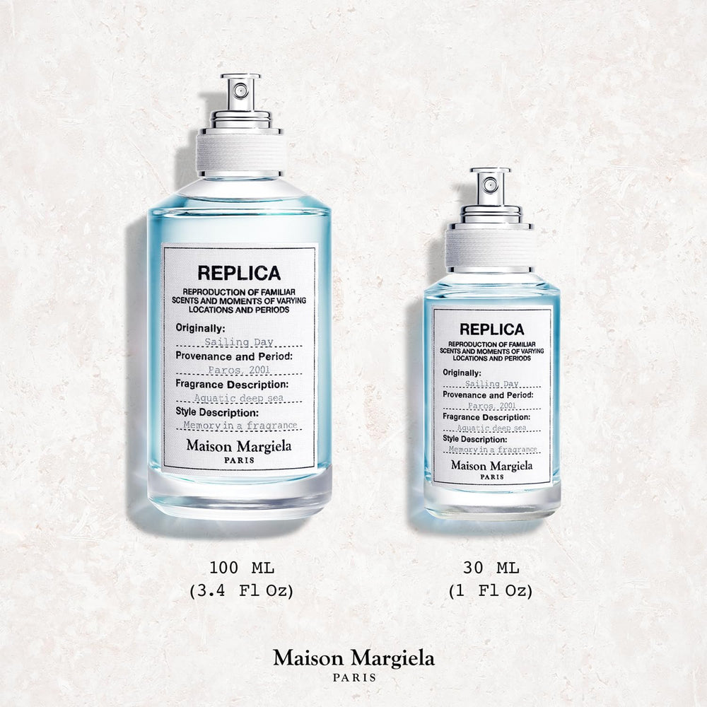 Maison Margiela Replica Sailing Day red-seaweed detail hints at ocean depth and unisex appeal.