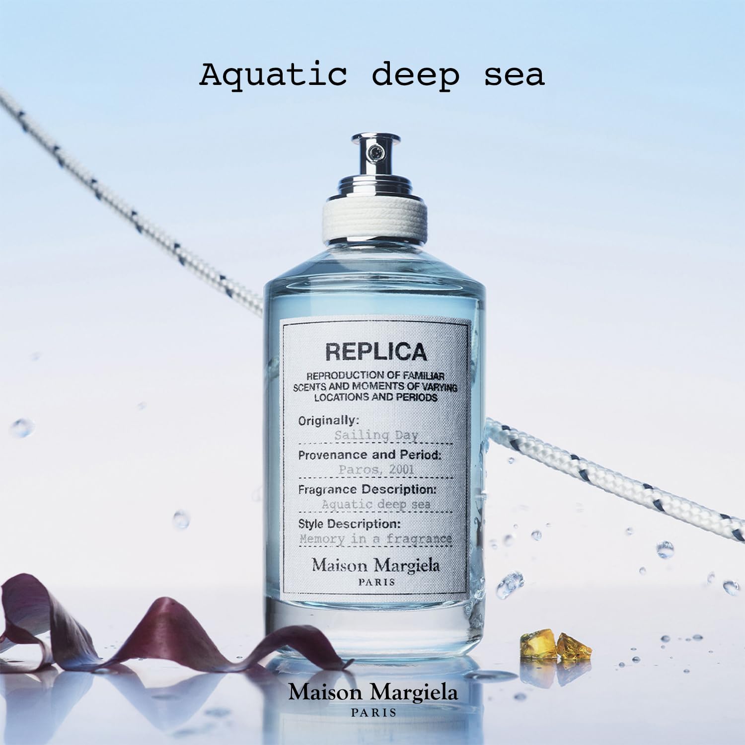Maison Margiela Replica Sailing Day sun-kissed skin scene implies light, refreshing days.