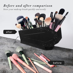 Maitys coffin case for cosmetics display on vanity or desk.
