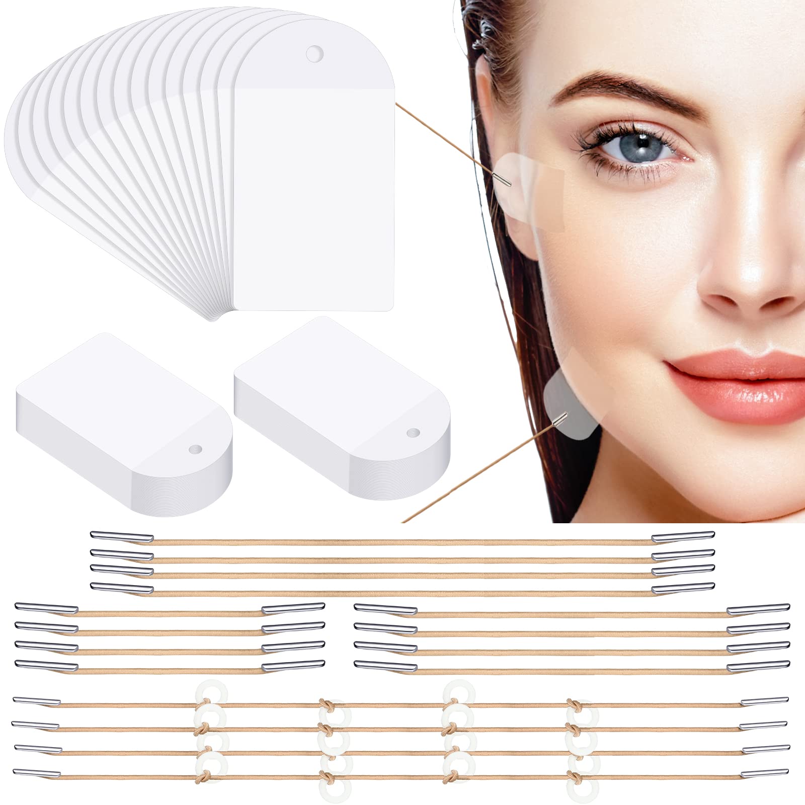 Maitys face lift tapes package view shows a 136-piece kit for quick lifting