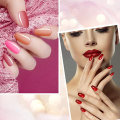 Maitys glossy solid color nails close up shows lasting shine