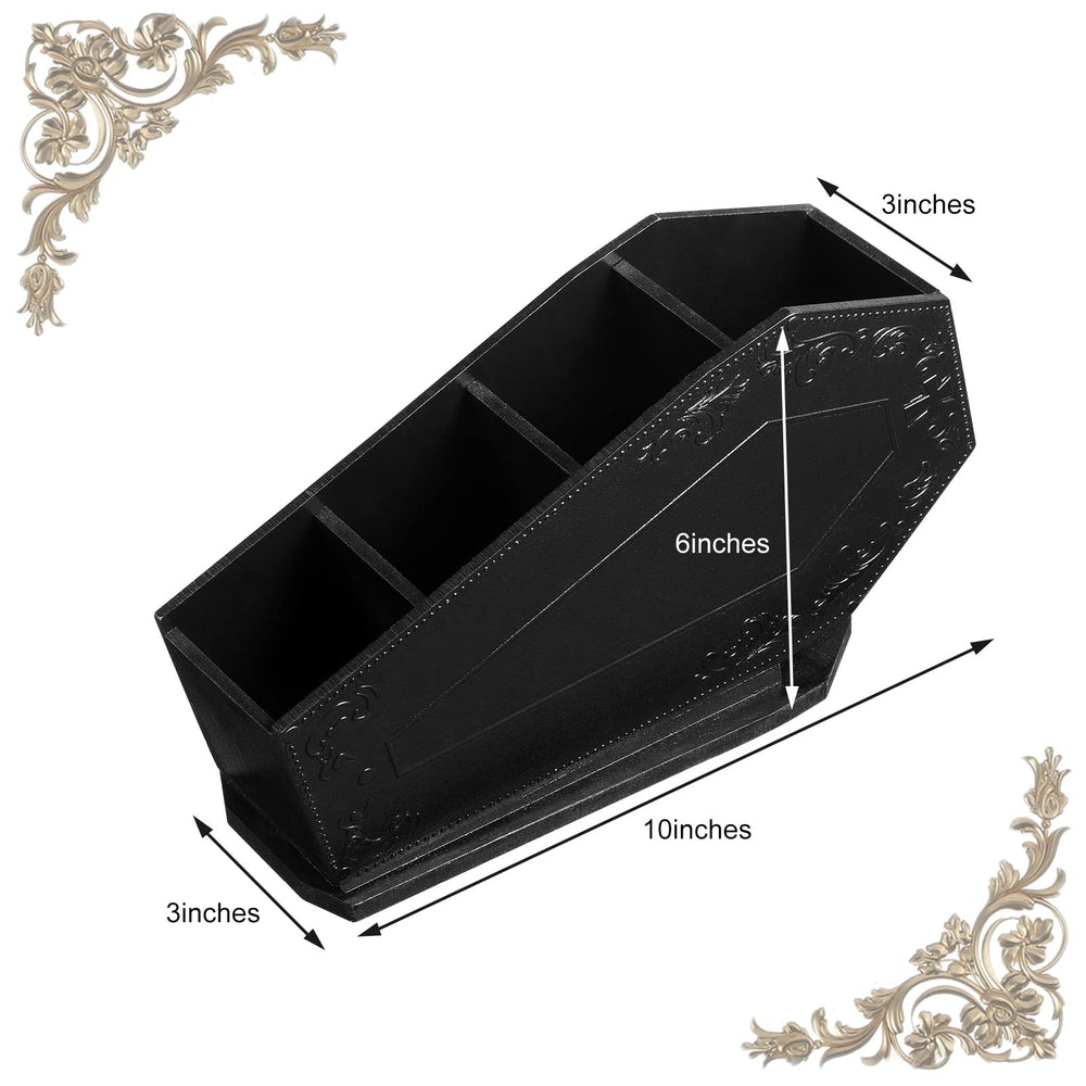 Maitys gothic wooden organizer in black keeps cosmetics tidy.