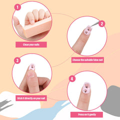 Maitys kids press-on nails pre-glued for quick, mess-free application.