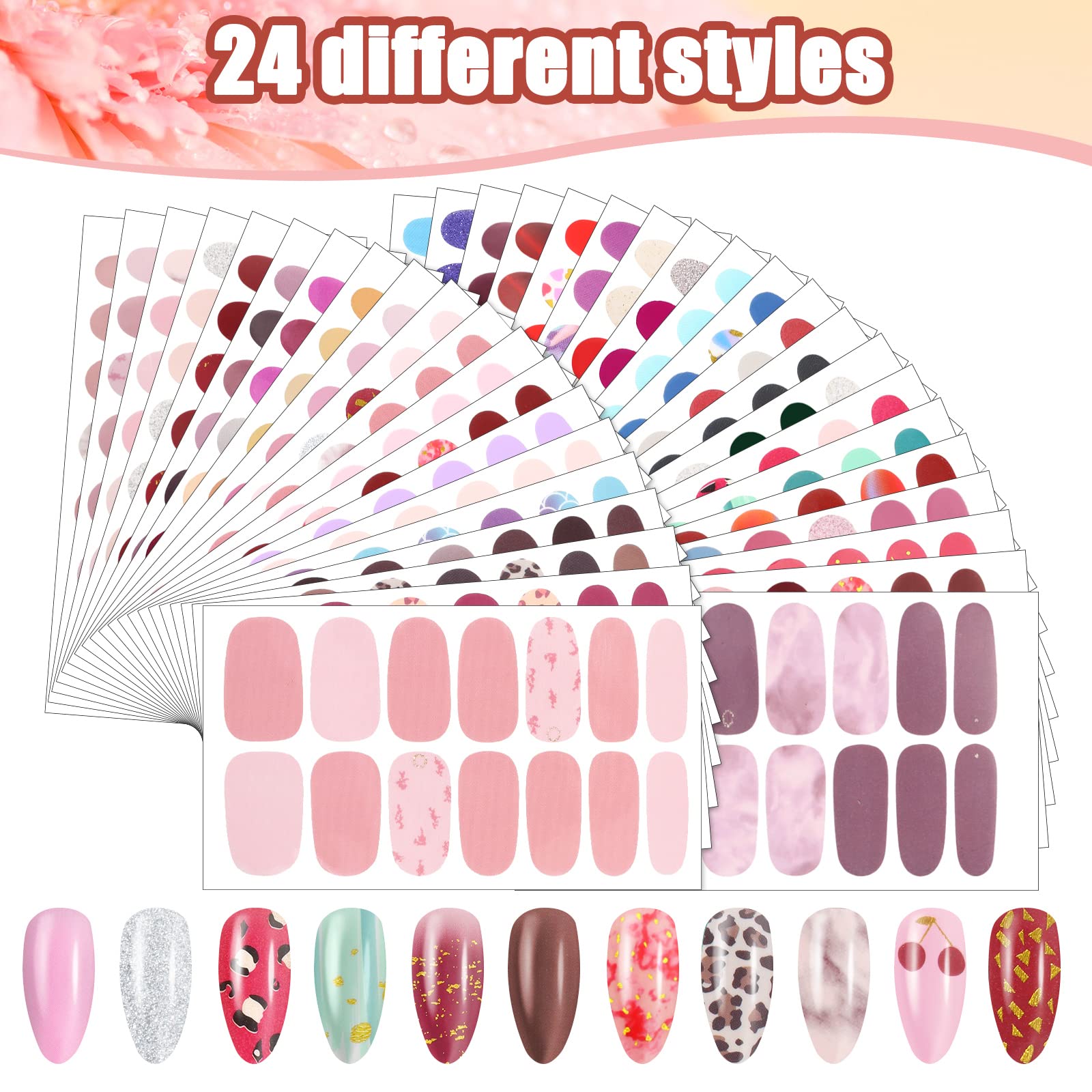 Maitys nail stickers variety designs for quick DIY glam on natural or false nails