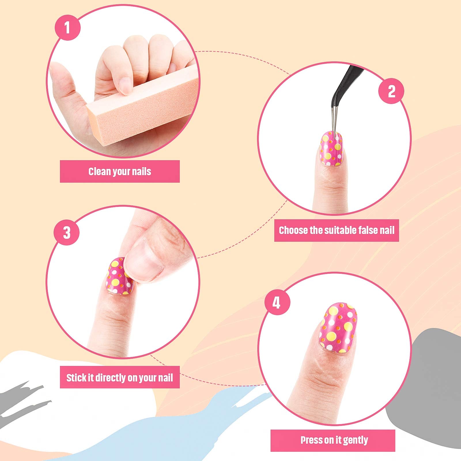 Maitys panda star designs nails provide cute patterns for whimsical party looks.