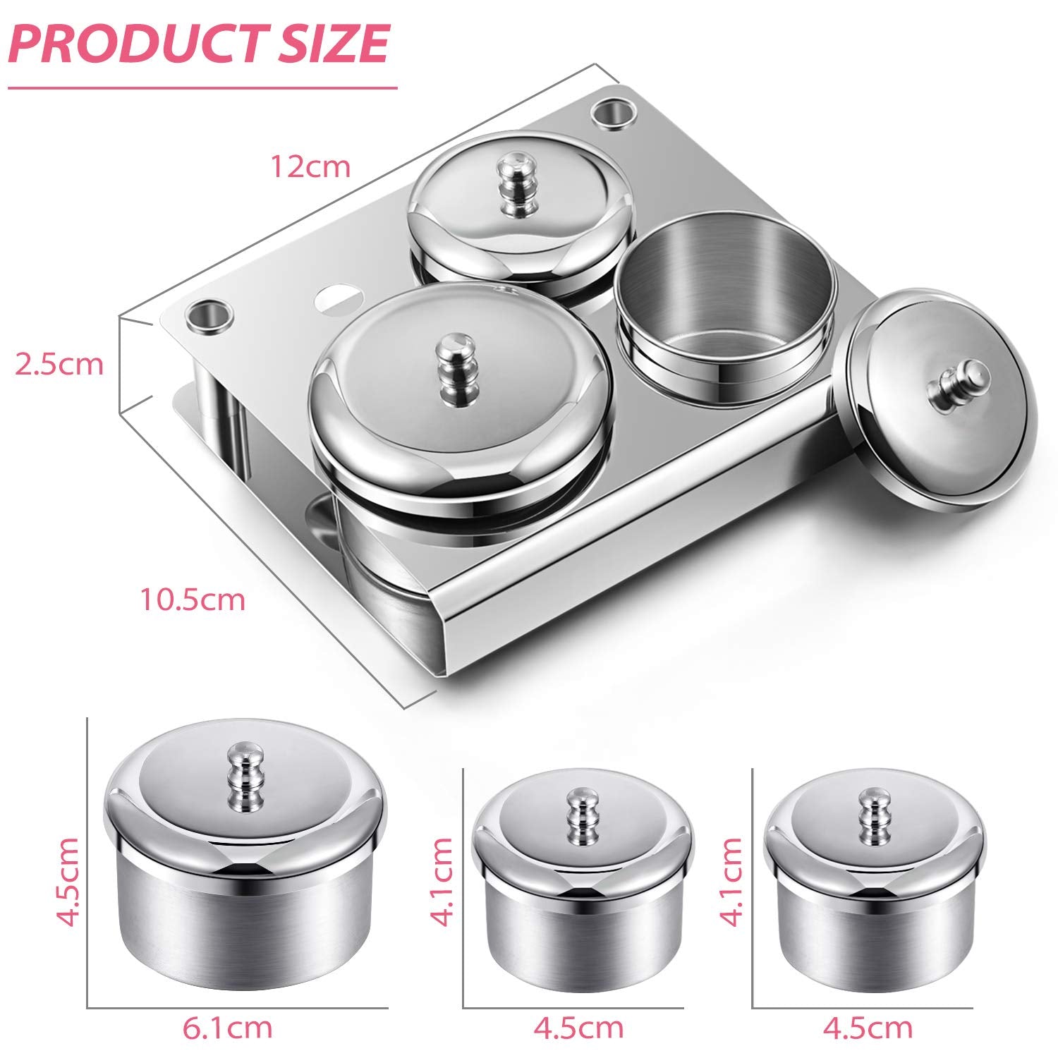 Maitys stainless steel liquid cup side view highlighting compact design.