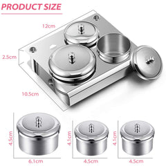 Maitys stainless steel liquid cup side view highlighting compact design.