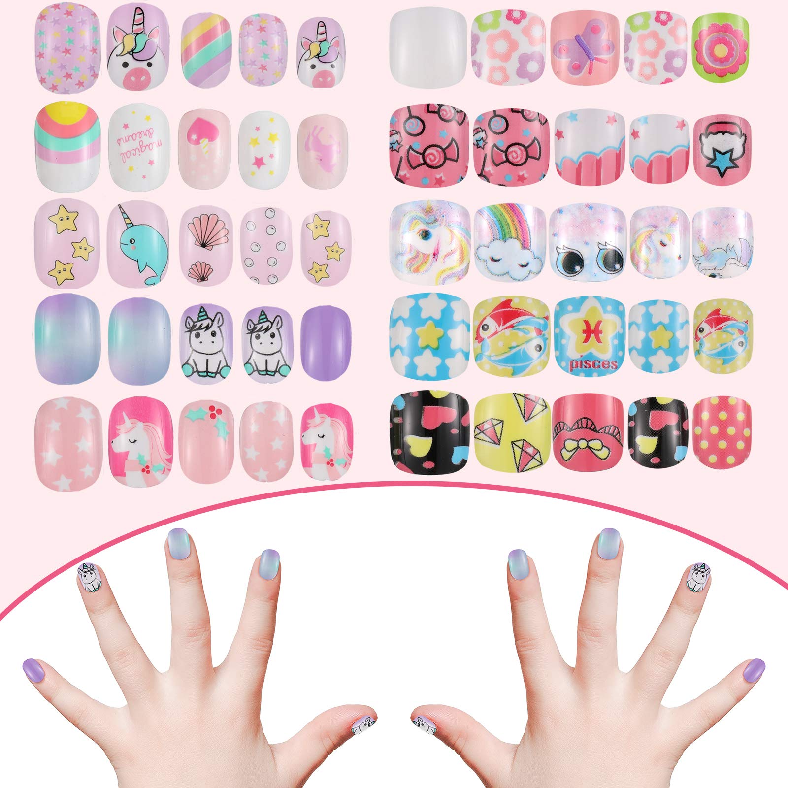 Maitys step-by-step guide shows easy press-on application for kids.