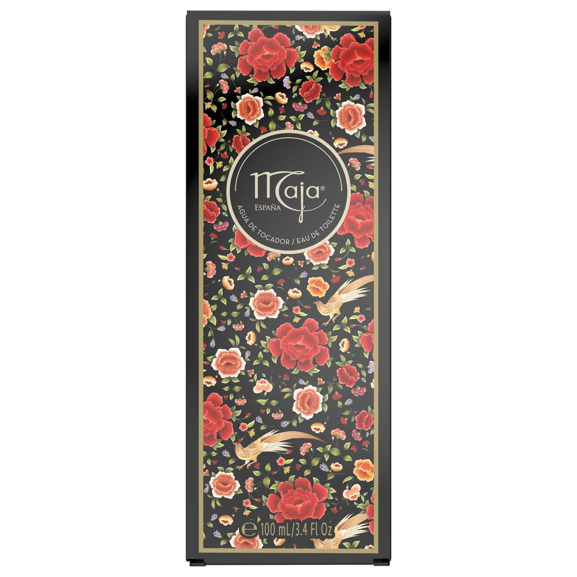 Maja by Myrurgia cap close-up indicating premium packaging