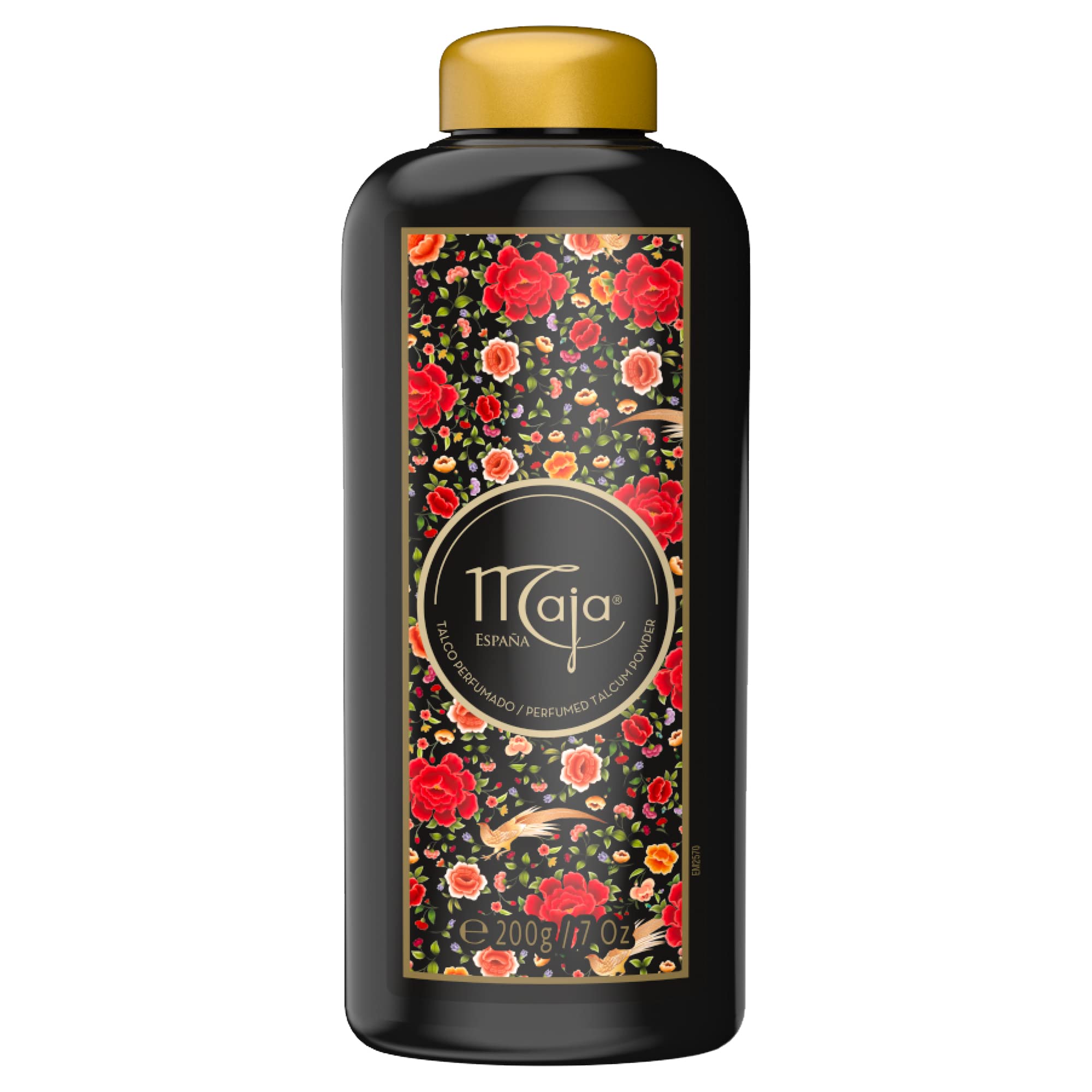 Applying Maja talcum powder to skin for a smooth feel