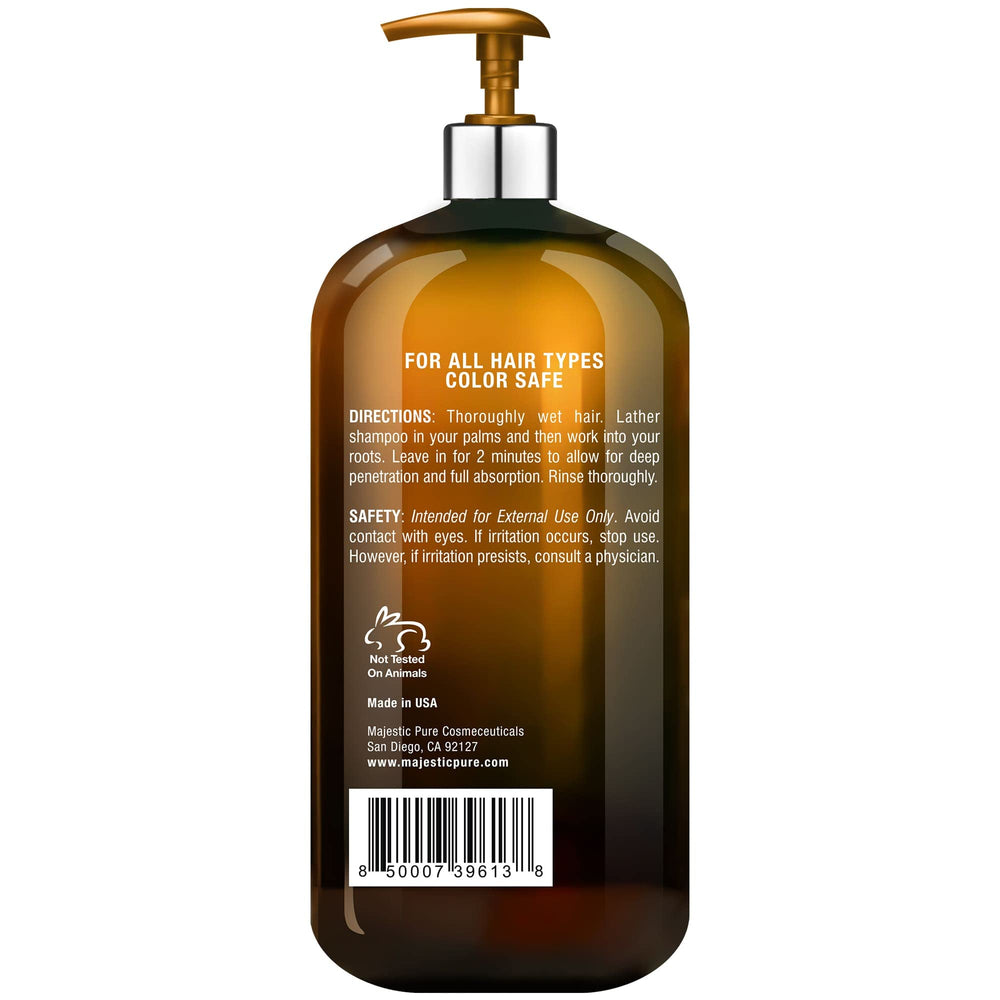 Majestic Pure Apple Cider Vinegar Shampoo sulfate-free bottle emphasizes gentle cleansing.
