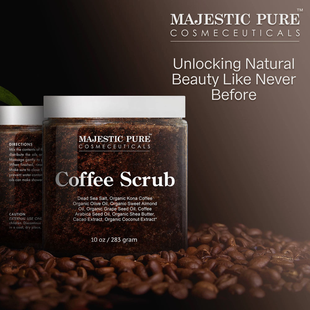 Majestic Pure Arabica Coffee Scrub, prueba de sensibilidad para uso seguro en piel sensible.