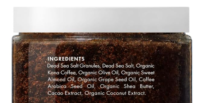 Majestic Pure Arabica Coffee Scrub, textura cremosa que hidrata y exfolia la piel.