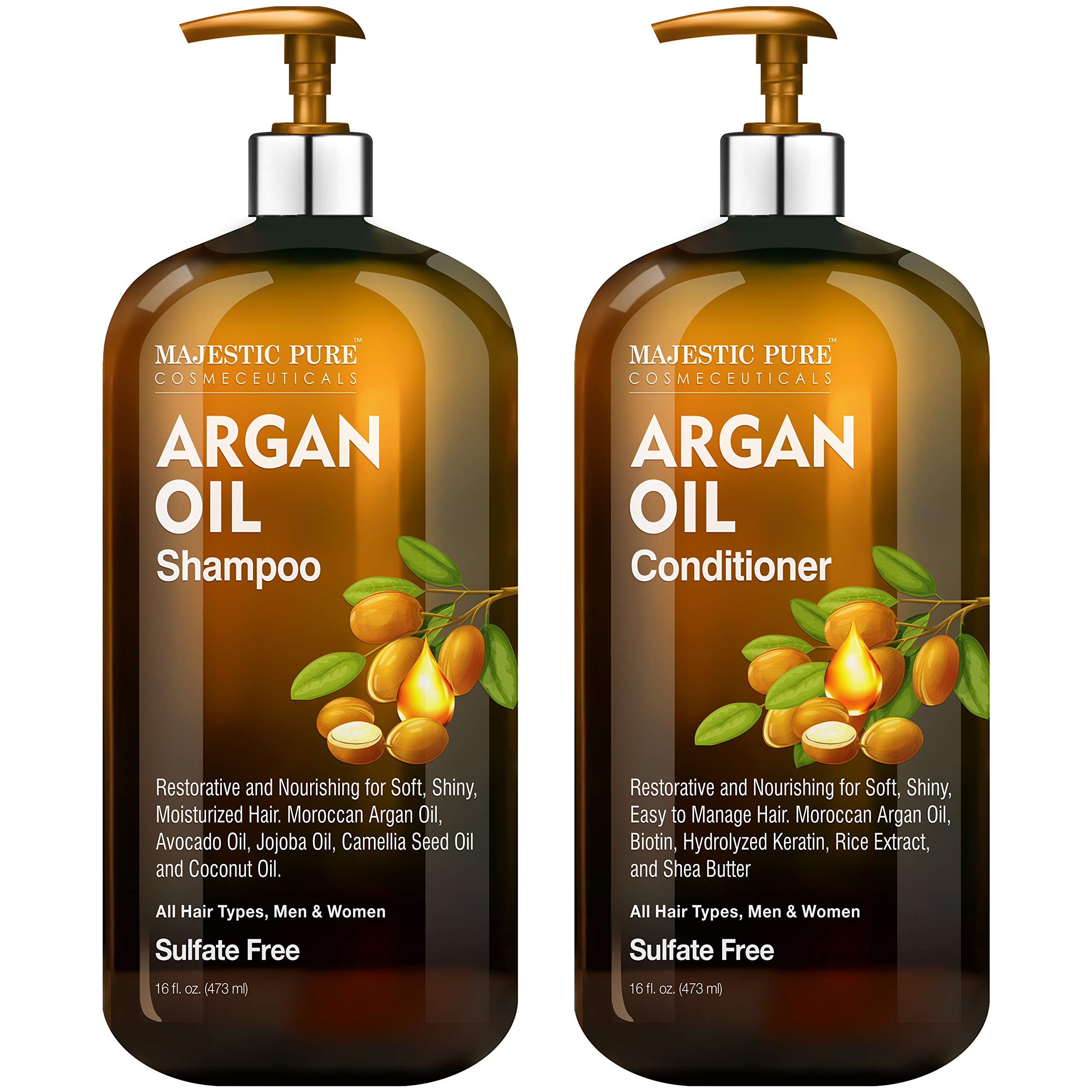 Majestic Pure Argan Oil Shampoo bottle for silky hair