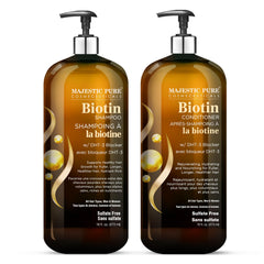 Majestic Pure Biotin Conditioner bottle delivers nourishing moisture for smooth hair.