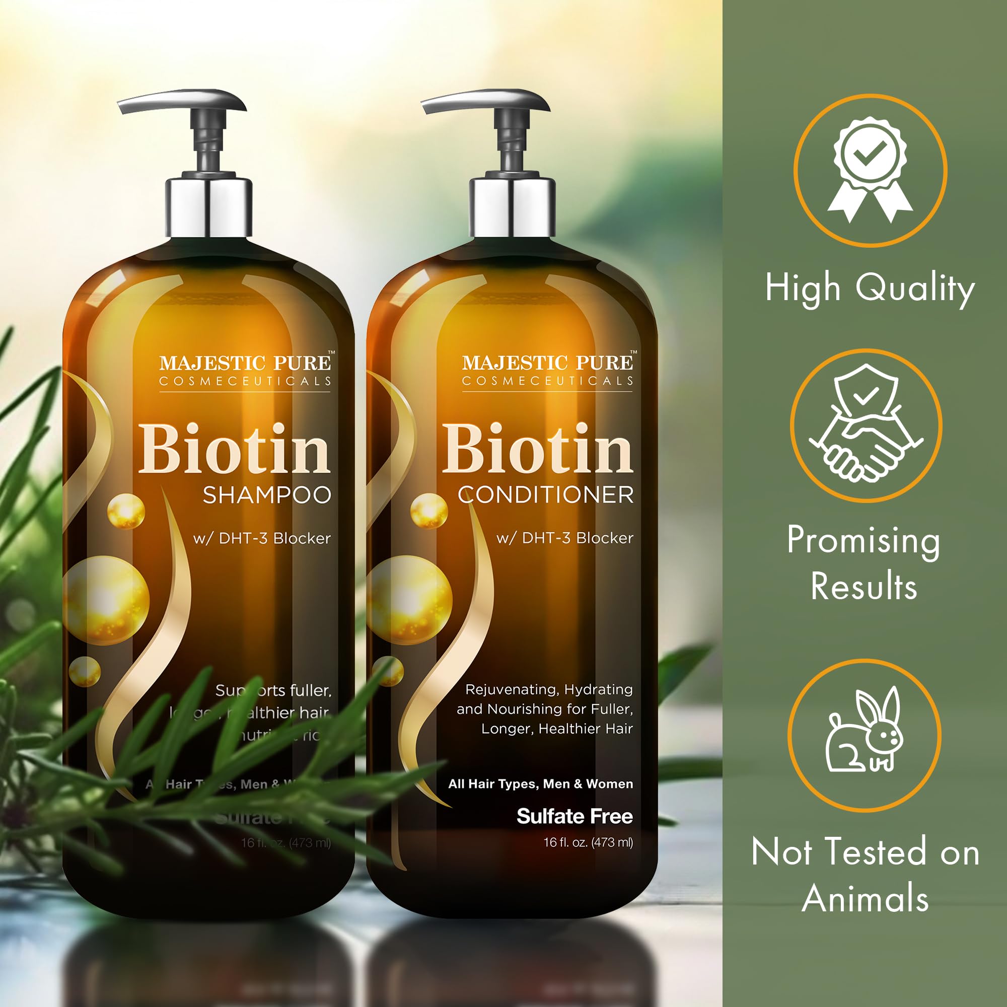 Majestic Pure Cruelty-Free emblem signals ethical beauty choice.