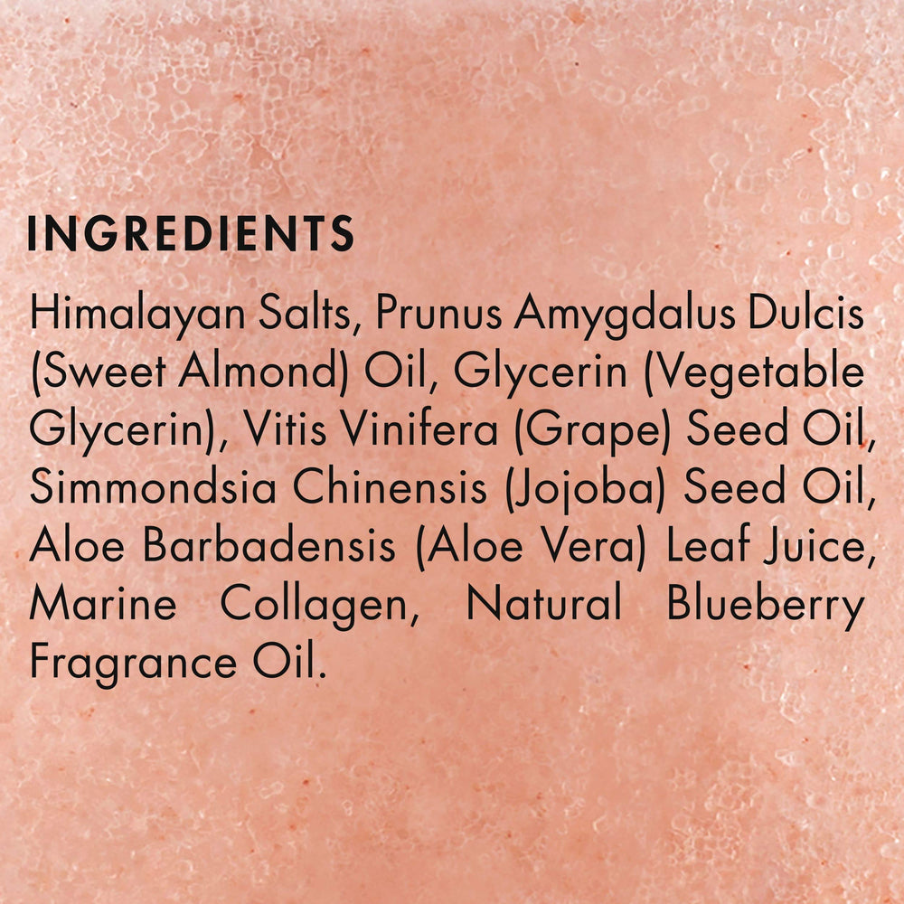 Majestic Pure Himalayan Salt Scrub front label on container.