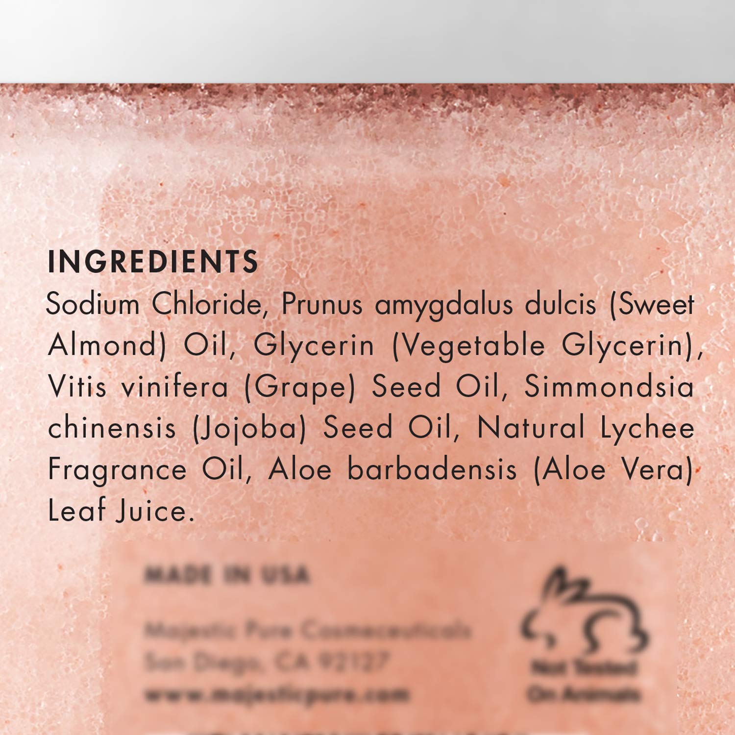 Majestic Pure Lychee Oil texture close-up highlighting antioxidant-rich formula.