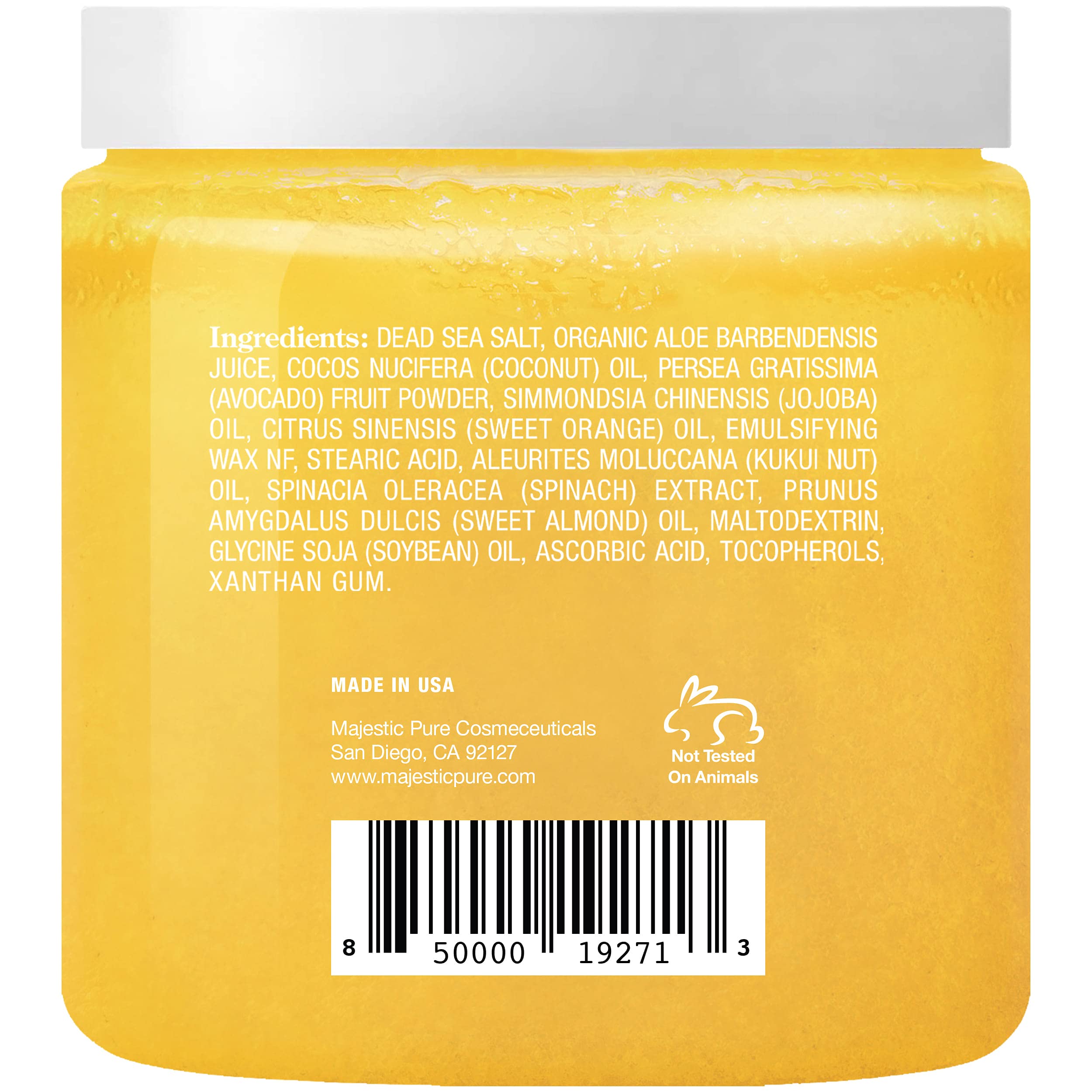 Majestic Pure Sweet Orange Body Scrub application in routine for spa-like pampering