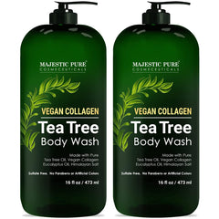 Majestic Pure Tea Tree Body Wash bottle front view for cleansing and refreshing skin.