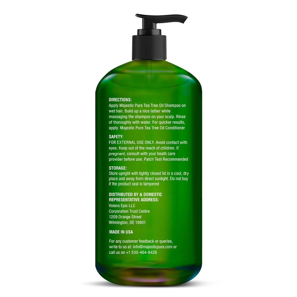 Majestic Pure Tea Tree Shampoo foamy lather demonstrates refreshing aroma during a wash.
