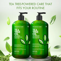 Majestic Pure Tea Tree Shampoo lather demonstrates cleansing foam for scalp relief.