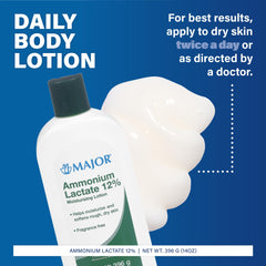 Major Ammonium Lactate 12% lotion two-pack highlights value and daily moisturizing routine.