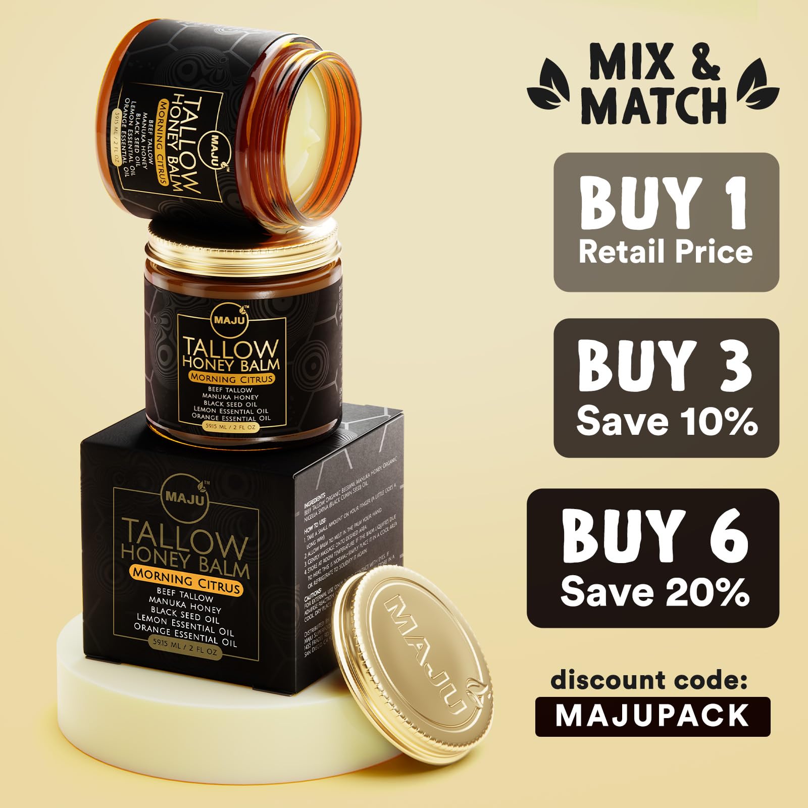Unwhipped tallow texture emphasizing concentrated nutrients