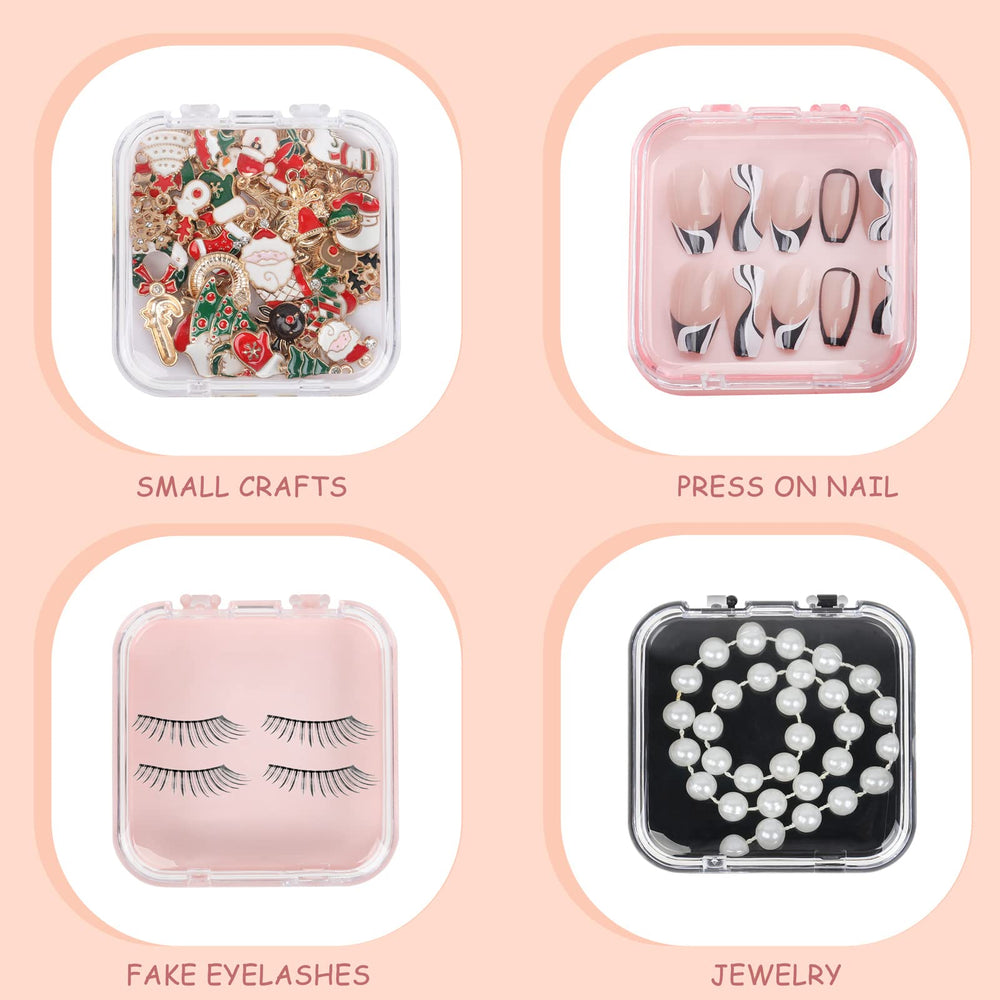 MAKALONE nail packaging boxes in black white pink transparent four-color set for stylish presentation