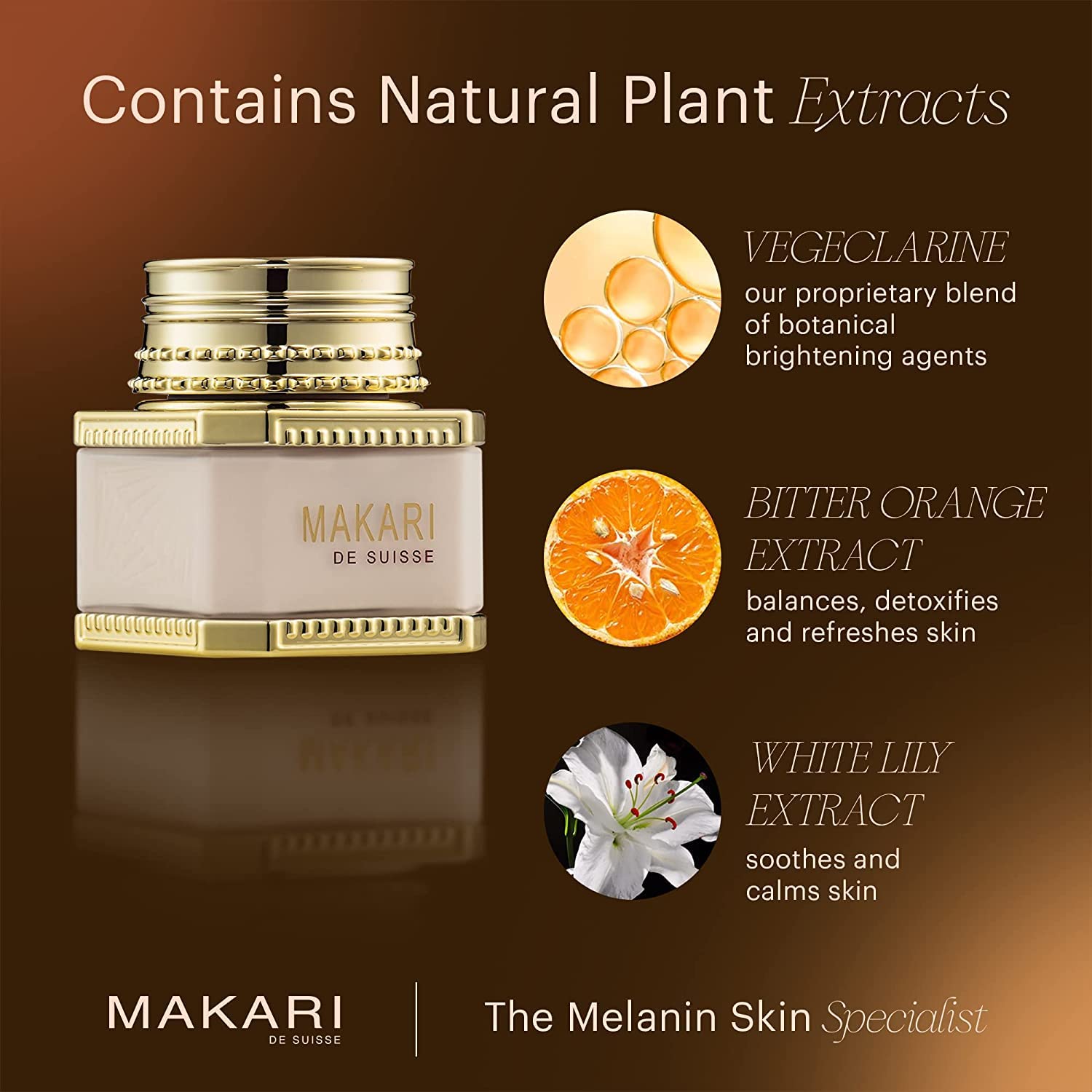 MAKARI Classic Day Radiance Face Cream dispensing view emphasizes easy morning use