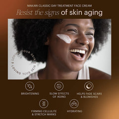 MAKARI Classic Day Radiance Face Cream texture swatch conveys smooth daily moisture