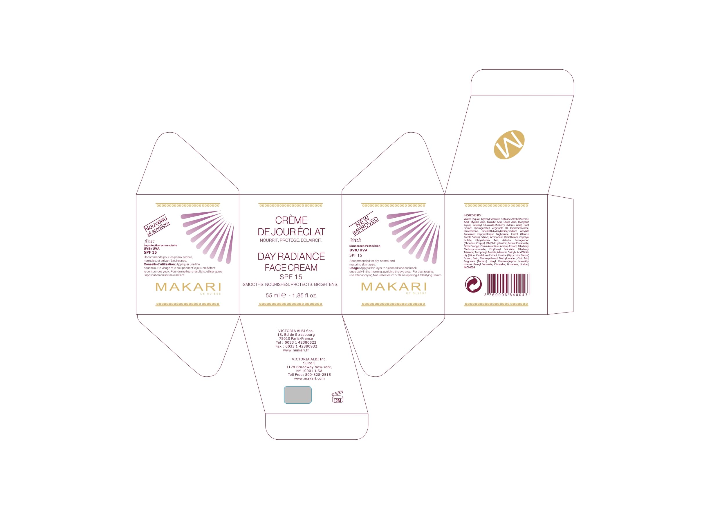 MAKARI Classic Day Radiance packaging detail underscores natural skincare approach