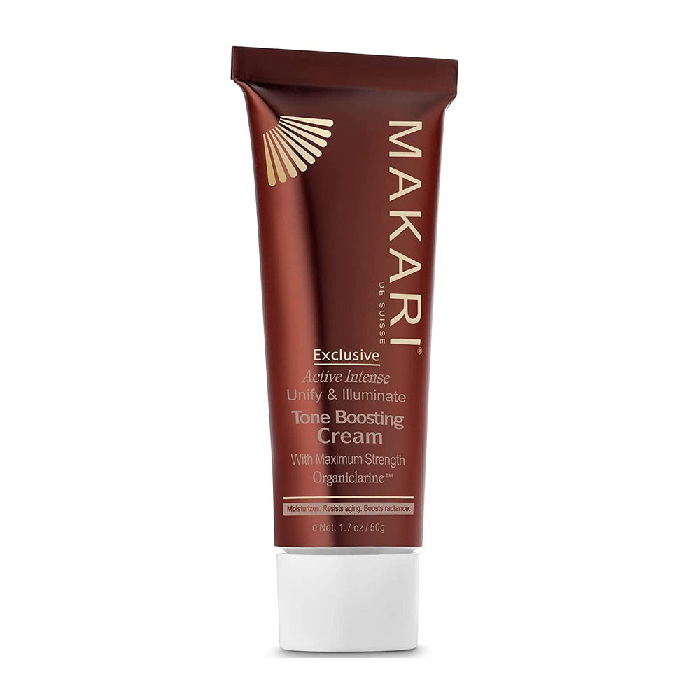 Makari Exclusive Tone-Boosting Face Cream jar closeup shows rich cream texture for dry skin care