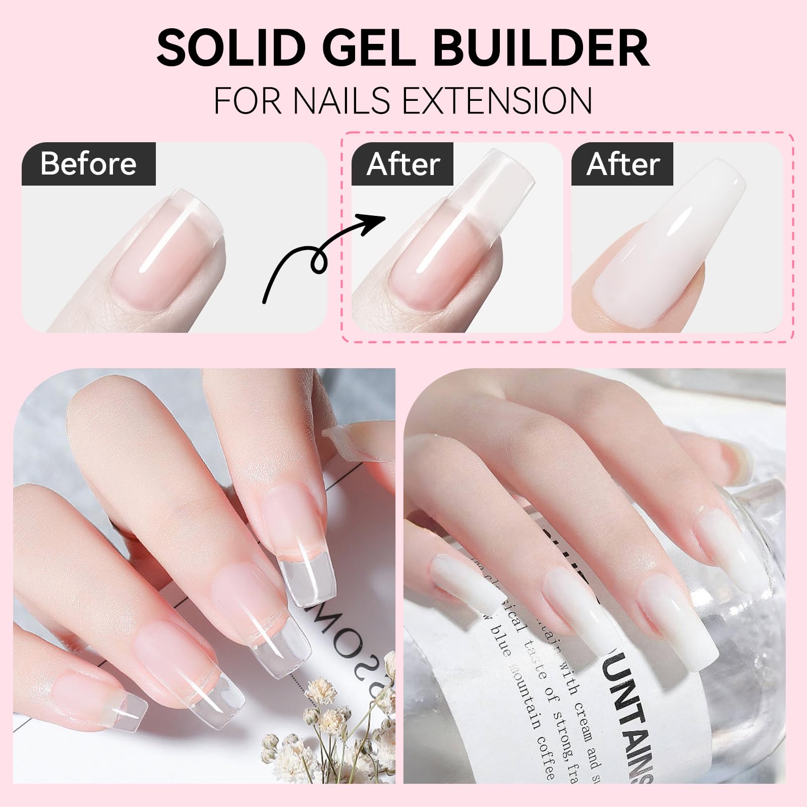 Makartt 3D gel extension builder application demonstrating nail lengthening