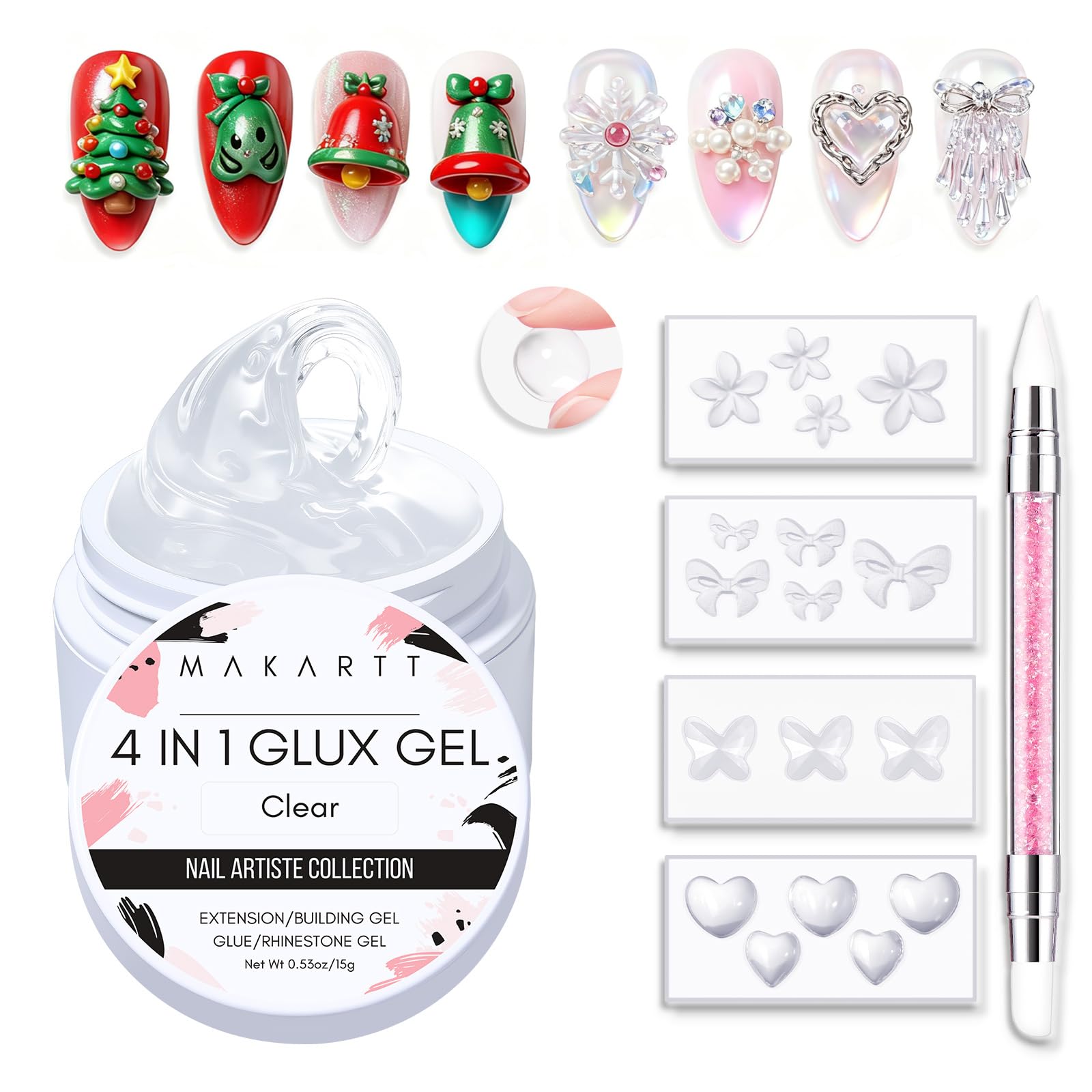 Makartt 3D gel nail art kit collection for at-home sculpting and extensions.