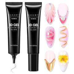 Makartt 3D gel nail art needle-tip for precise application and clean 3D detailing.
