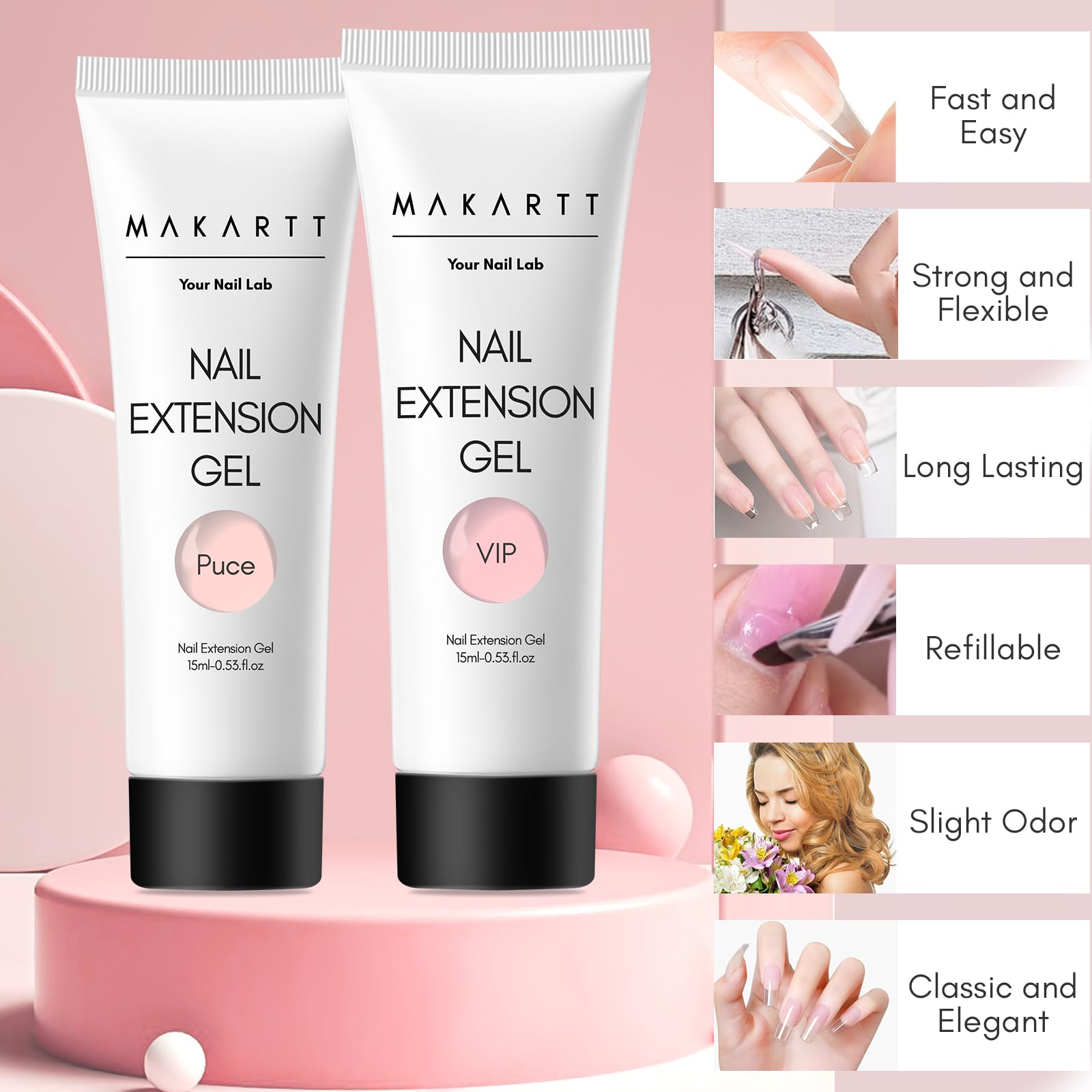 Makartt base coat enhances adhesion and protection during gel building.