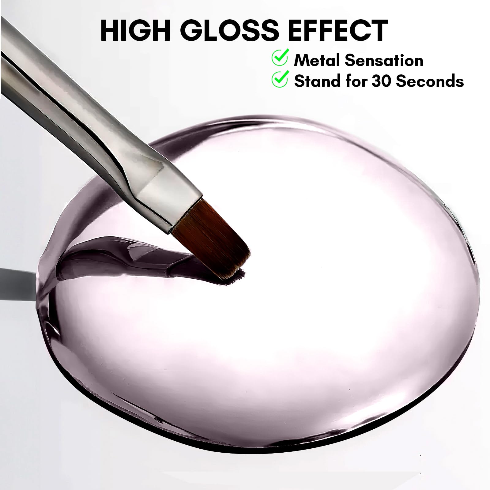 Makartt Chrome Gel Nail Polish application on nail demonstrates smooth, easy handling.