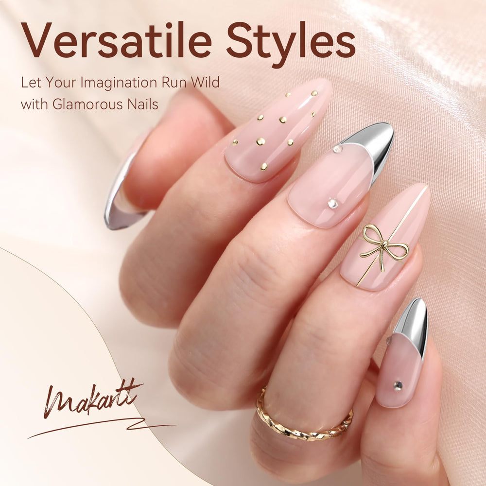 Makartt chrome gel application on nail demonstrating easy DIY nail art