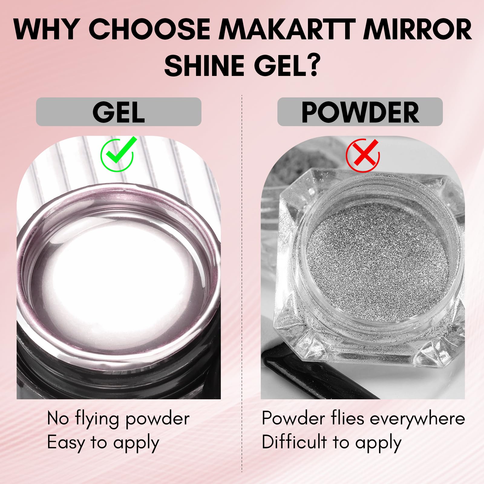 Makartt Chrome Gel in a DIY manicure setup for home spa vibes.