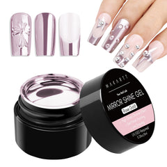 Makartt Chrome Gel Nail Polish Rose Gold bottle shows vivid metallic finish for at-home nails.
