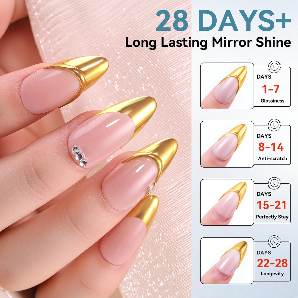 Makartt chrome powder mirror-shine look sealed with top coat