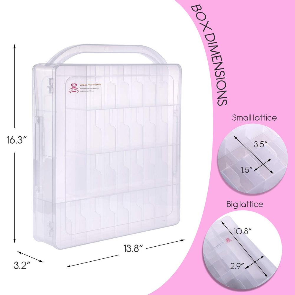 Makartt clear storage box 60 bottles open demonstrates see-through design for fast color selection.